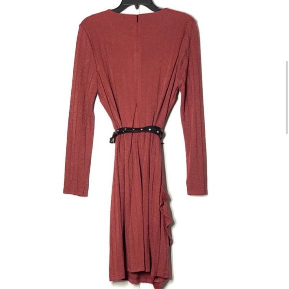 NWT - SAM EDELMAN Asymmetrical Ruffle Hem Knit Dress - 10 - Picture 5 of 7